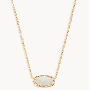 Elisa Gold Pendant Necklace in White Kyocera Opal Kendra Scott